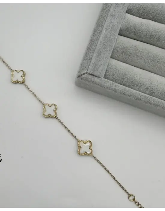 Beyaz Yonca Bileklik (Van Cleef)