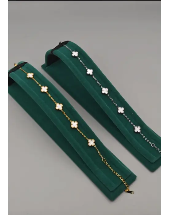 Beyaz Yonca Bileklik (Van Cleef)