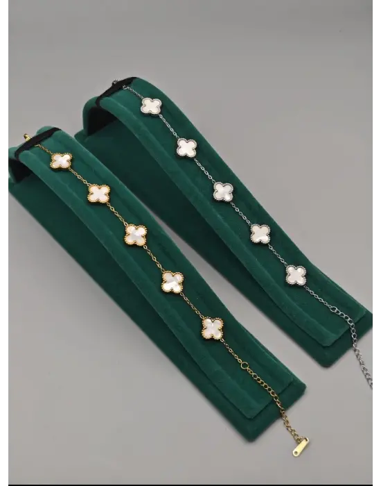 Beyaz Yonca Bileklik (Van Cleef)