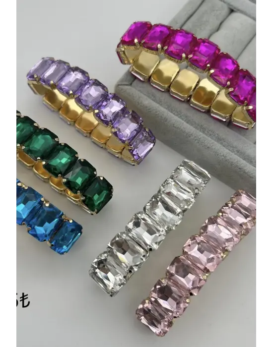 Renkli Zirkon Taşlı Swarovski Model Lastikli Bileklikler