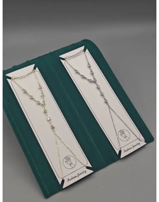 Kalp Motifli Taşlı Şahmeran Bilekliği Dolamalı