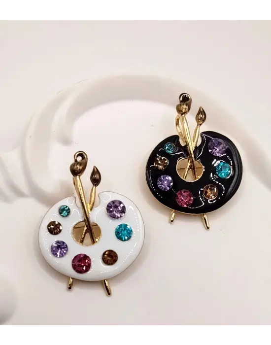 Ressam Tuvali Şeklinde Broş & Yaka İğnesi