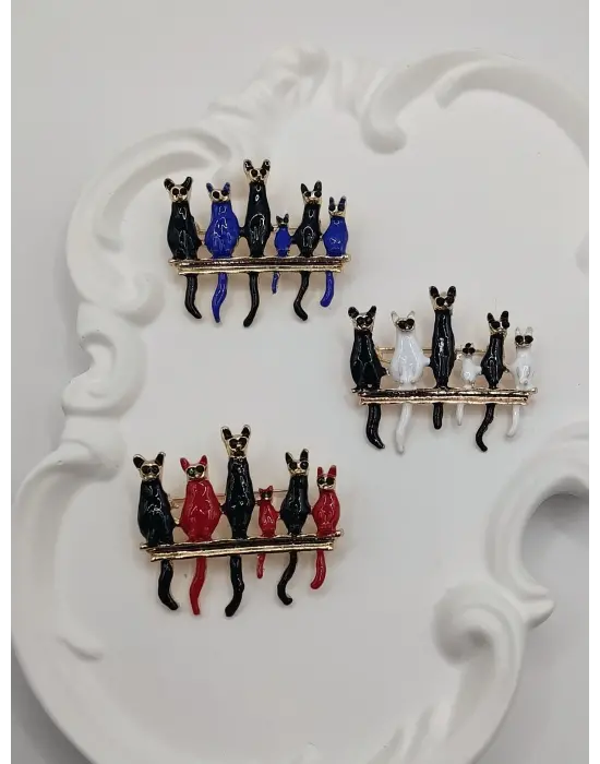 Kedi Ailesi Yaka iğnesi Broş