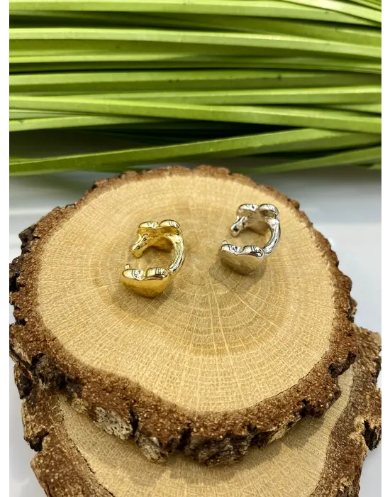 Kalpli Sıkıştırmalı Earcuff Gümüş ve Gold