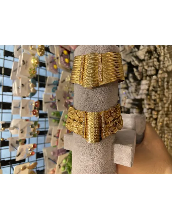 Çelik Trabzon Kelepçe Bilekliği Seti