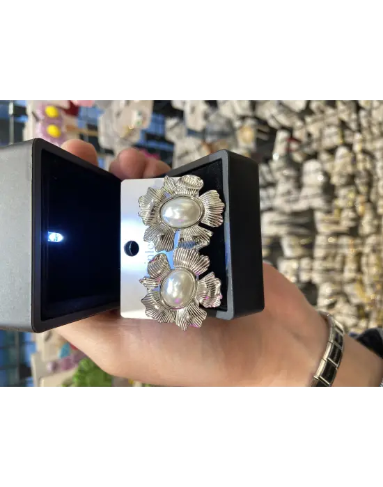 Yaprak & Çiçek Model Barok İncili Küpe