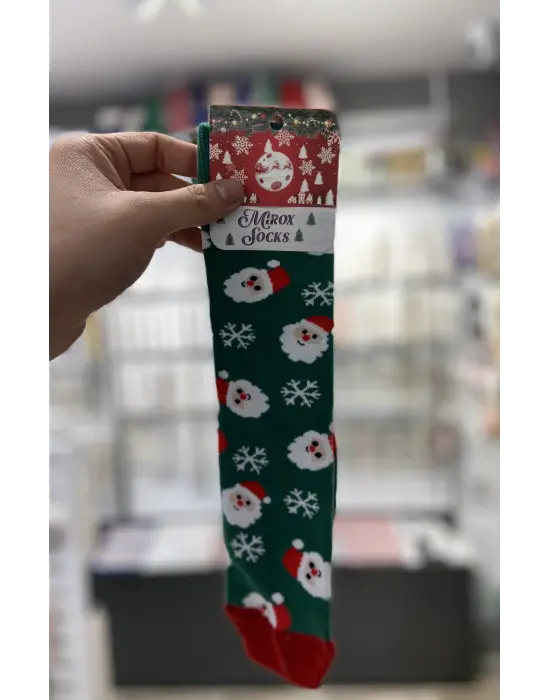 Yeni Yıl Çorabı Noel Babalı Uzun Model Orta Kalınlıkta Unisex