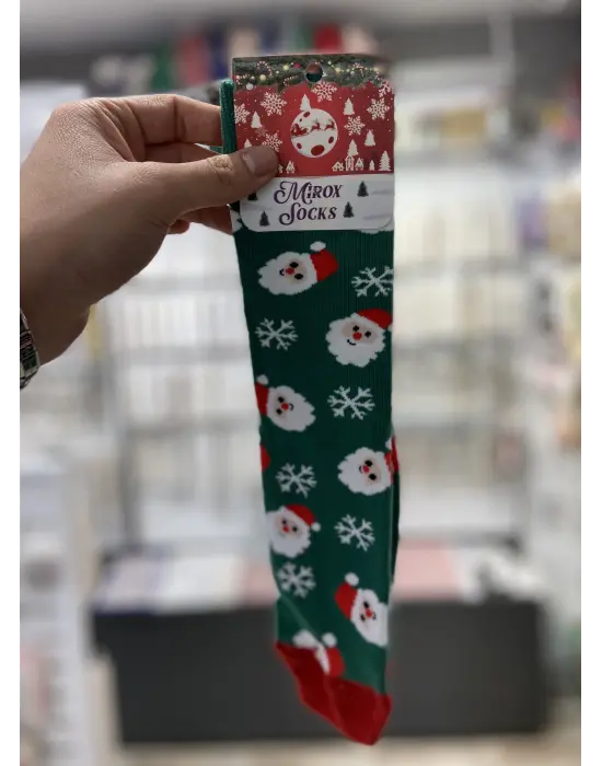 Yeni Yıl Çorabı Noel Babalı Uzun Model Orta Kalınlıkta Unisex