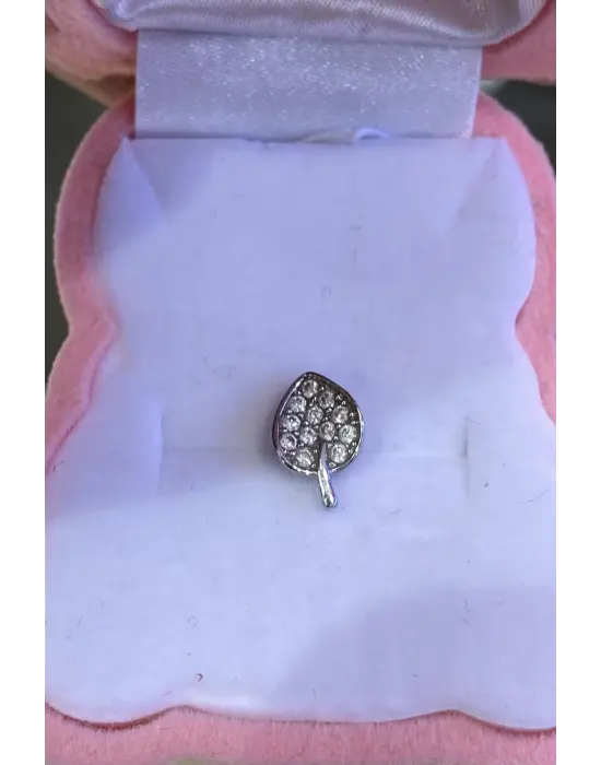 Gümüş Renk Yaprak Ağaç Model Çelik Tragus Piercing