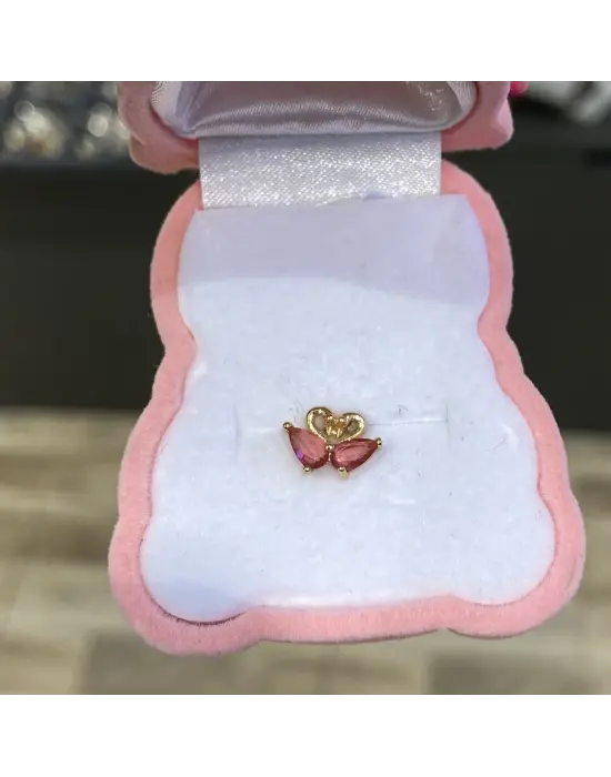 Gold Renk Çift Kuğulu Çelik Helix Piercing