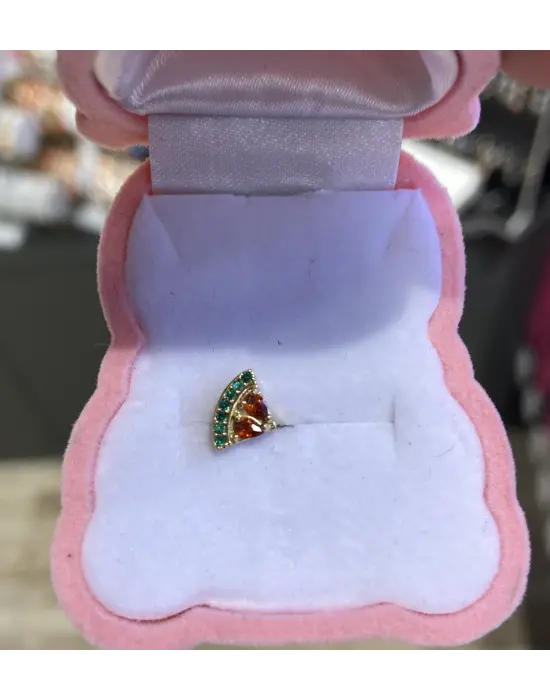 Karpuz Dilimi Şeklinde Sarı Renk Helix - Tragus Piercing