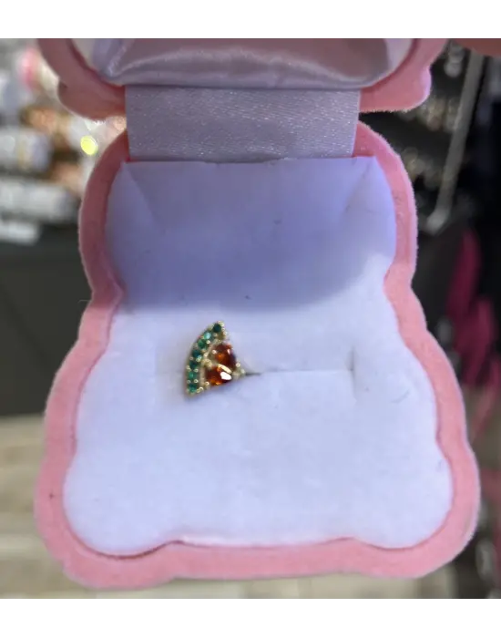 Karpuz Dilimi Şeklinde Sarı Renk Helix - Tragus Piercing