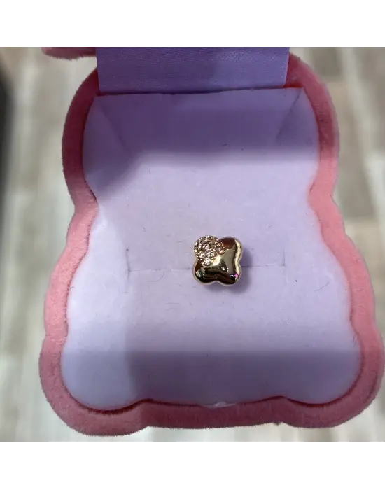 Geometrik Figürlü Sarı Renk Cerrahi Çelik Delikli Helix - Tragus