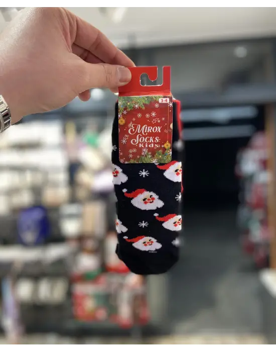 3 Adet Çocuk Yeni Yıl & Yılbaşı Çorabı | 1-4 Yaş Unisex | Siyah, Gri