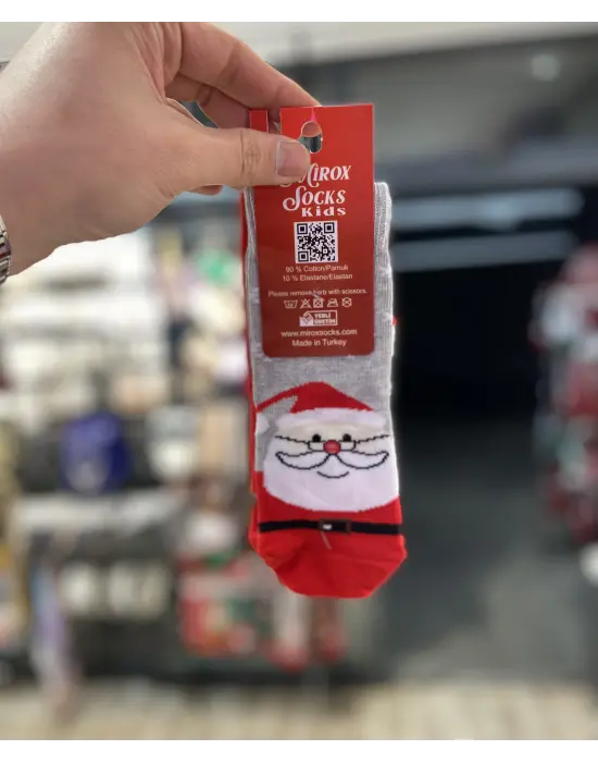 3 Adet Çocuk Yeni Yıl & Yılbaşı Çorabı | 1-4 Yaş Unisex | Siyah, Gri