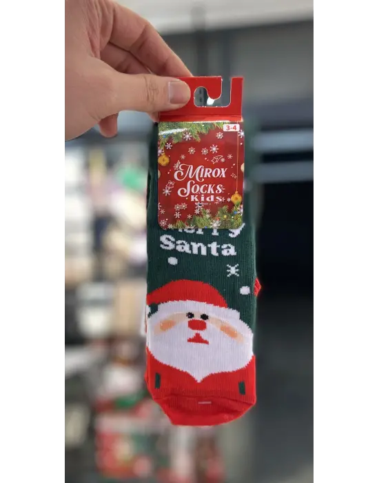 3 Adet Çocuk Yeni Yıl & Yılbaşı Çorabı | 1-4 Yaş Unisex | Geyik, Siyah