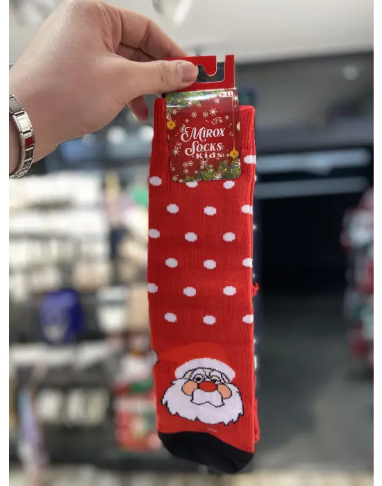 Unisex (Erkek-Kız) Çocuk Yıl Başı Çorabı | 10-13 Yaş Aralığı | 3’lü Set Santa, Christmas