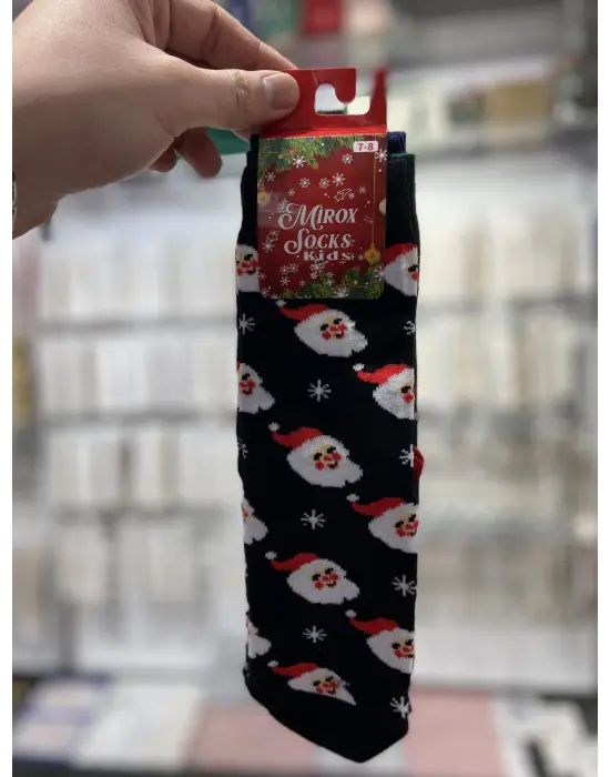 7,8,9 Yaş - Kız Erkek Çocuklara Özel Yılbaşı Çorabı | 3 Lü set Renkli İnce