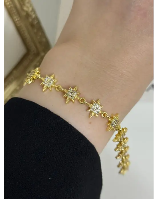 Kar Tanesi Temalı Stainless Steel Kadın Bileklik