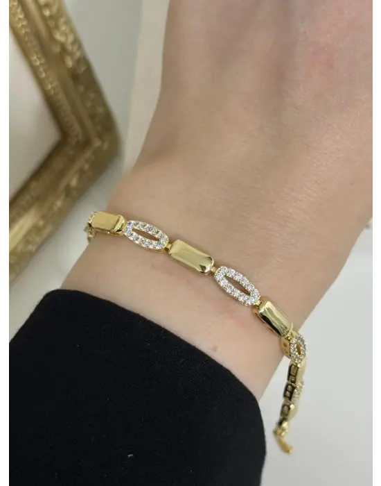 Çift Renkli Vip Kararmaz Çelik Kadın Bilekliği