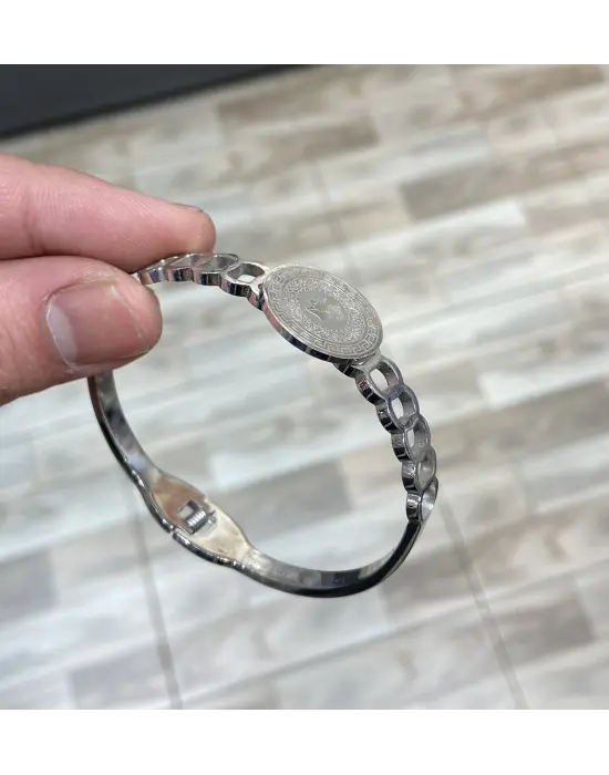 Çeyrek Altın & Atatürk Figürlü Gümüş Kadın Kelepçe