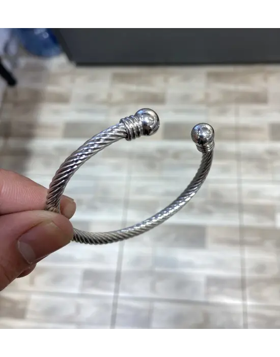 Unisex Burgulu Altı Açık Ayarlanabilir Çelik Kelepçe