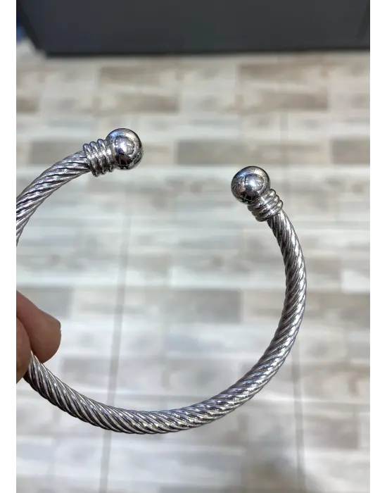 Unisex Burgulu Altı Açık Ayarlanabilir Çelik Kelepçe