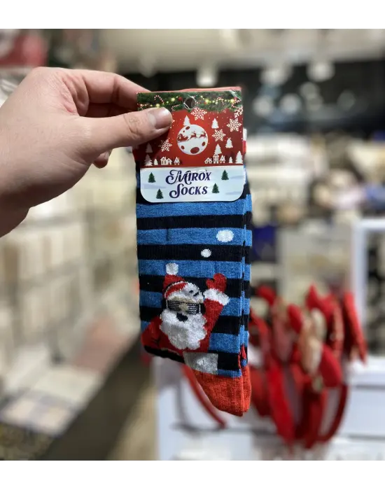 44-47 Numara Uzun Likralı Erkek Yılbaşı Çorabı