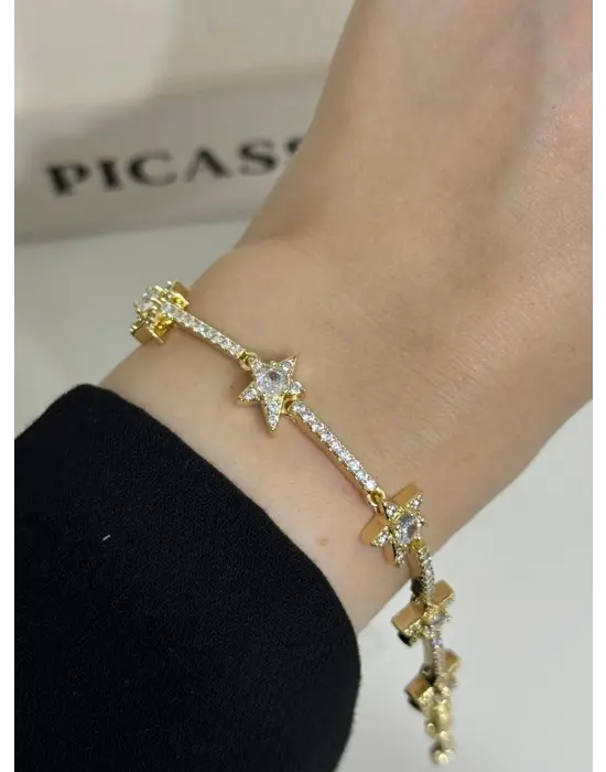 24K VIP Altın Kaplama Taşlı Kuzey Yıldızı Kadın Bileklik