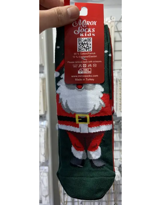 Baskılı Kokulu Küçük Çocuk Yılbaşı İçin Hediyelik Çorap 3 Adet 5-6-7 Yaş