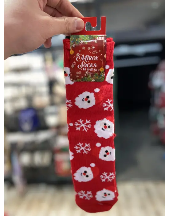 9-10-11-12 Yaş Çocuk Yeni Yıl & Yılbaşı Çorapları 3 Lü Set Model