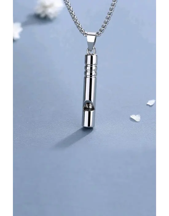 Acil Durum Düdüğü Kararma Yapmaz Yüksek Desibel Çelik Kolye Unisex