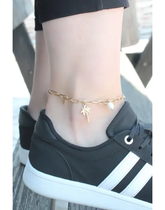 Ağaç Figür Gold Renk Halhal