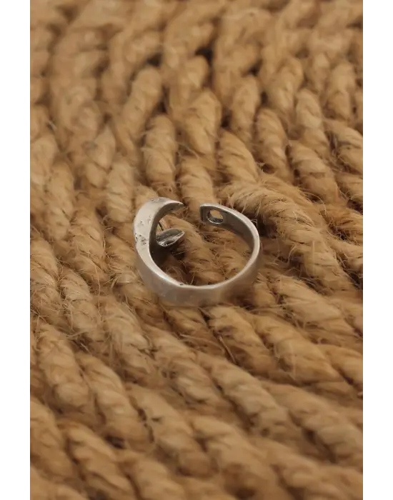 Antik Gümüş Renk Anahtar Model Ayarlanabilir Erkek Yüzük