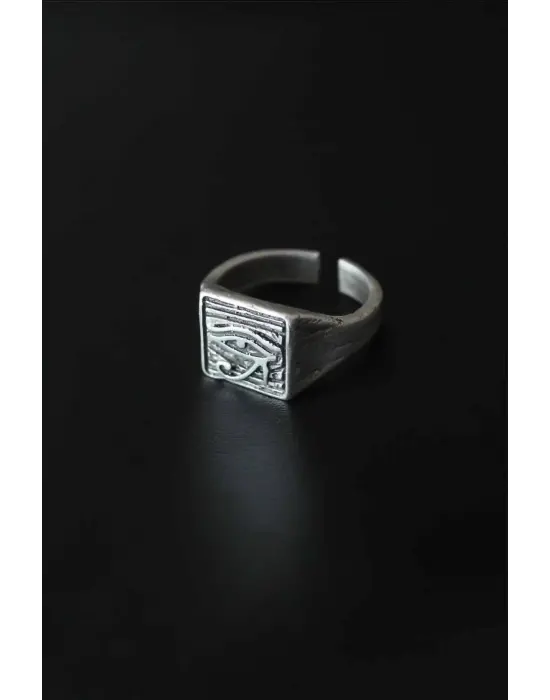 Antik Gümüş Renk Ayarlanabilir Erkek Yüzük