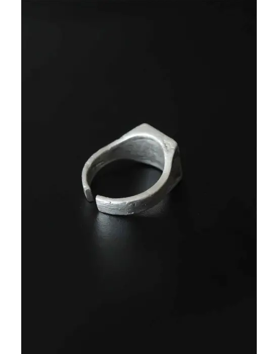 Antik Gümüş Renk Ayarlanabilir Erkek Yüzük