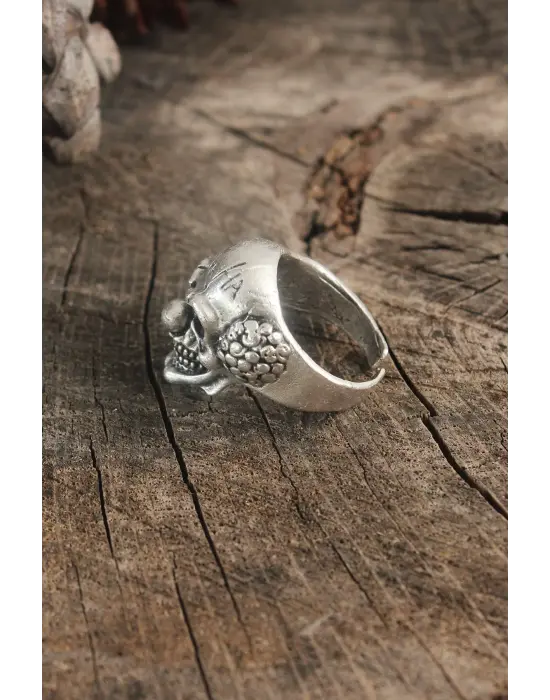 Antik Gümüş Renk Palyaço Model Ayarlanabilir Erkek Yüzük