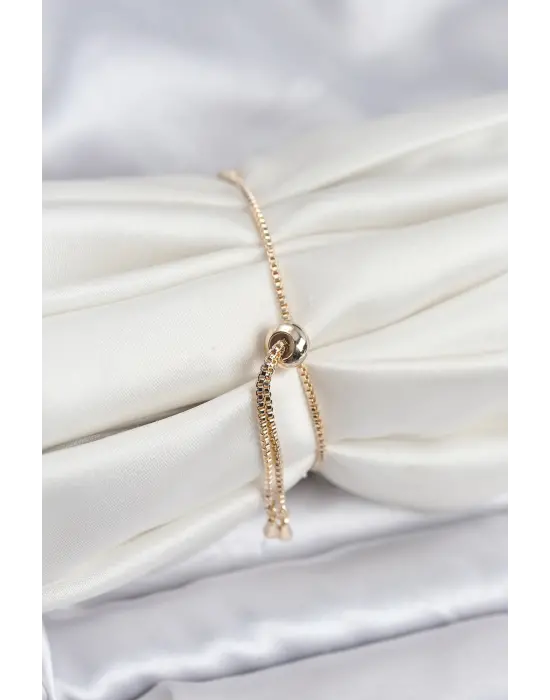 Asansörlü Ayarlanabilir Göz Nazar Motifli Çelik Kadın Bileklik Altın