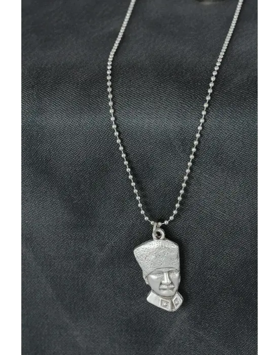 Atatürk Figürlü Metal Erkek Kolye