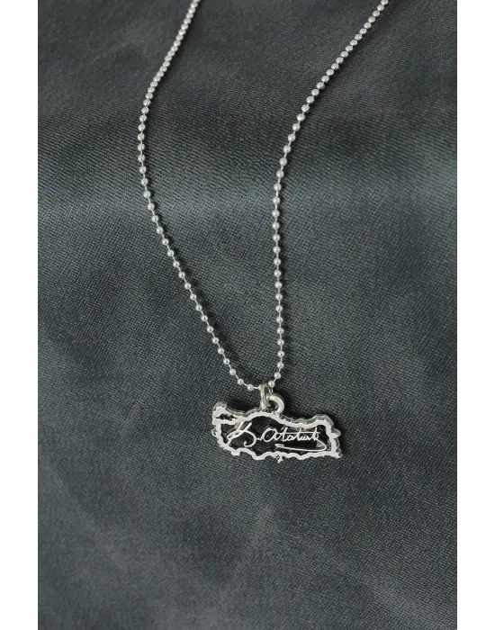 Atatürk İmzalı Metal Erkek Kolye