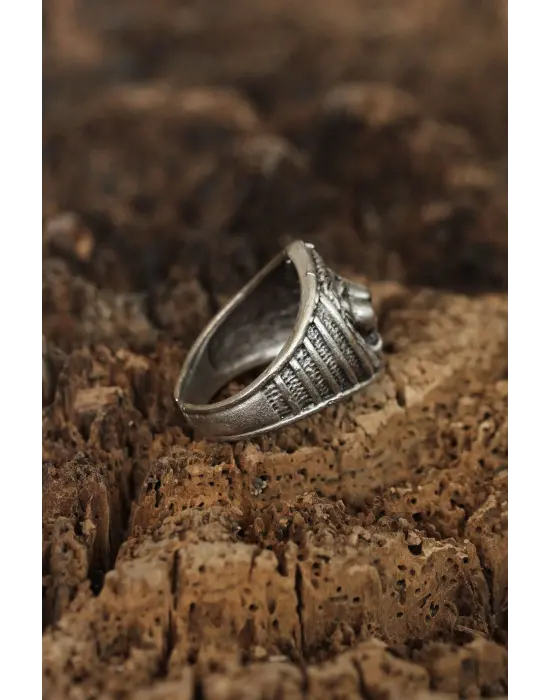 Ayarlamalı Aslan Tasarımlı Erkek Yüzük