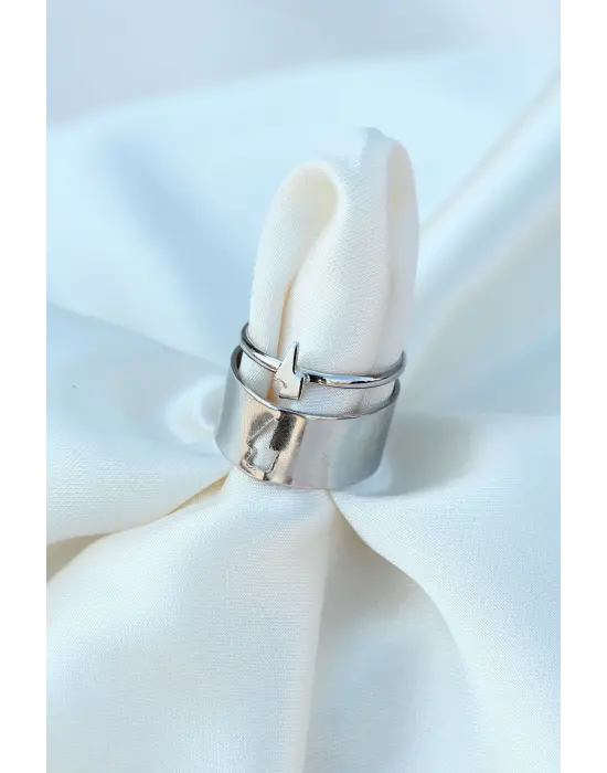 Ayarlamalı Şimşek Model Çift Yüzüğü