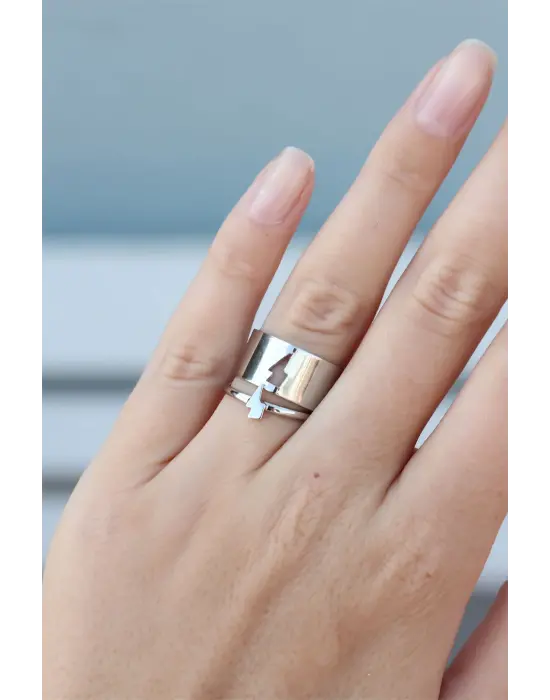 Ayarlamalı Şimşek Model Çift Yüzüğü