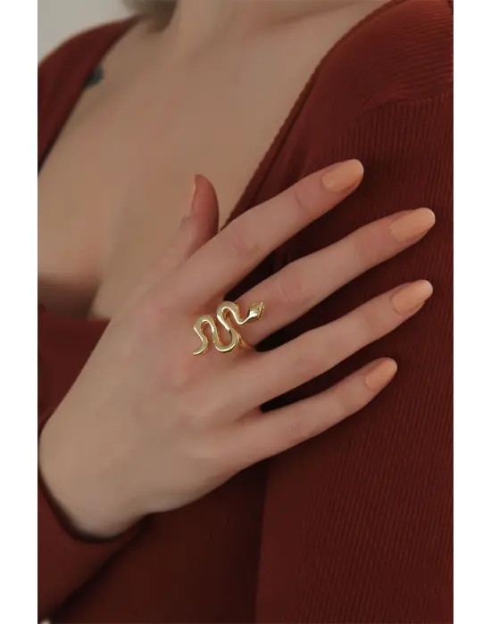 Ayarlanabilir Altın Yılan Yüzük