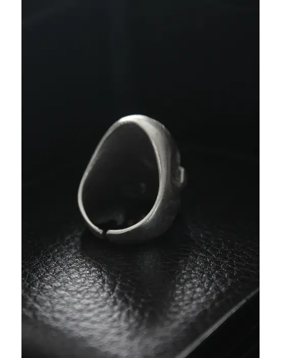 Ayarlanabilir Gülen Kurukafa Figürlü Erkek Yüzük