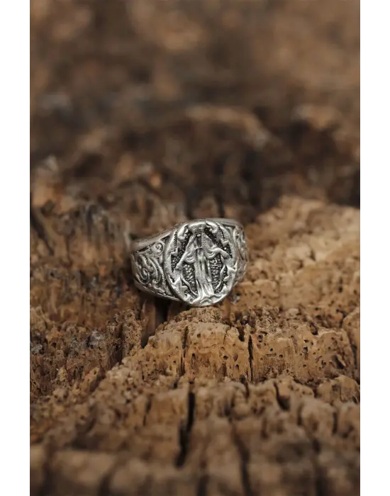 Ayarlanabilir Keçi Kafası Tasarımlı Erkek Yüzük