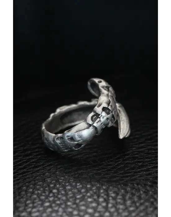 Ayarlanabilir Kurukafa Pençe Model Erkek Yüzük