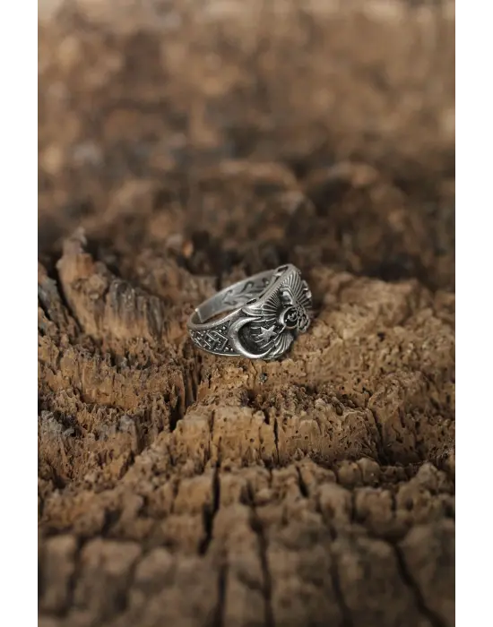 Ayarlanabilir Osmanlı Tuğrası Tasarımlı Erkek Yüzük