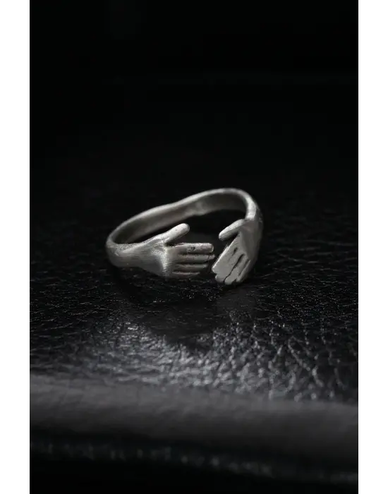 Ayarlanabilir Sarılan Eller Model Erkek Yüzük