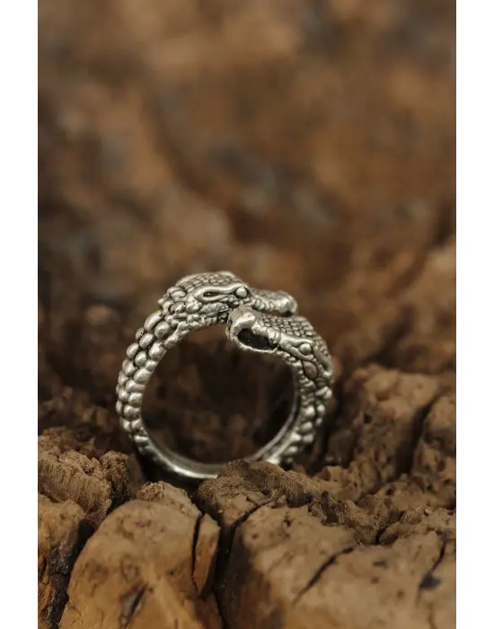 Ayarlanabilir Yılan Başı Tasarımlı Erkek Yüzük